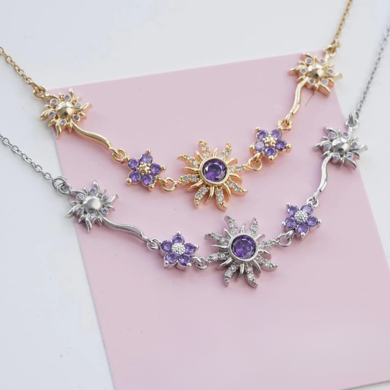 Colar & Pulseira Luxo Sol da Rapunzel Enrolados