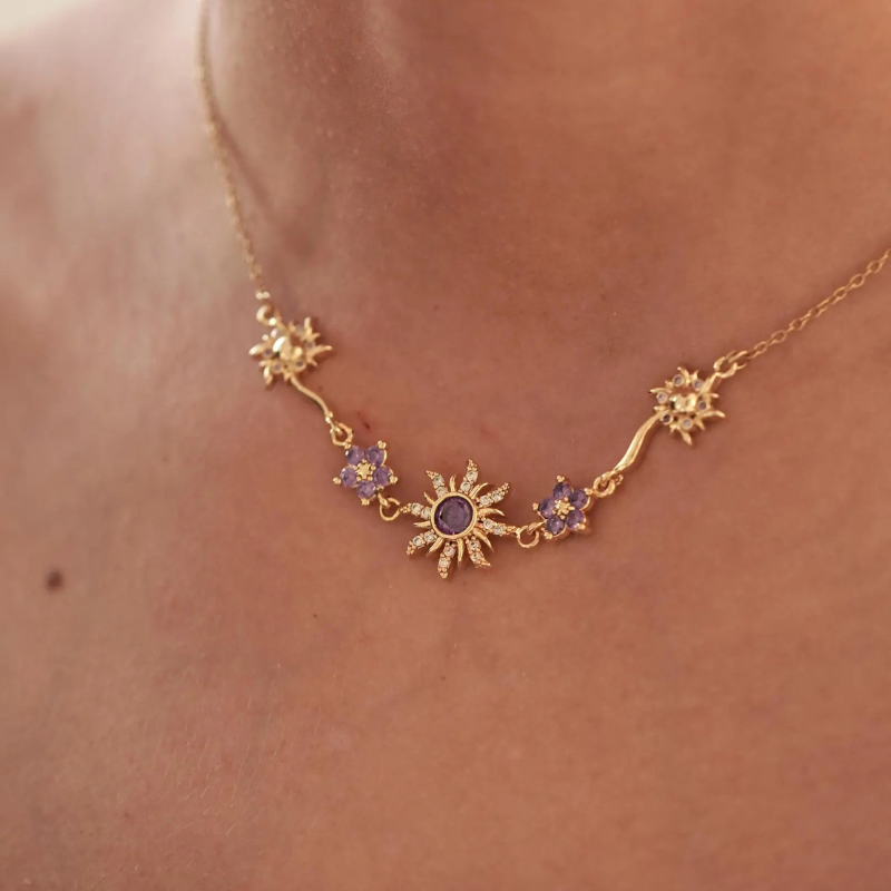 Colar & Pulseira Luxo Sol da Rapunzel Enrolados