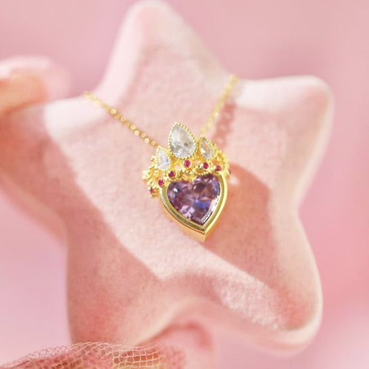 Colar Luxo Feminino Coroa da Rapunzel com Banho de Ouro
