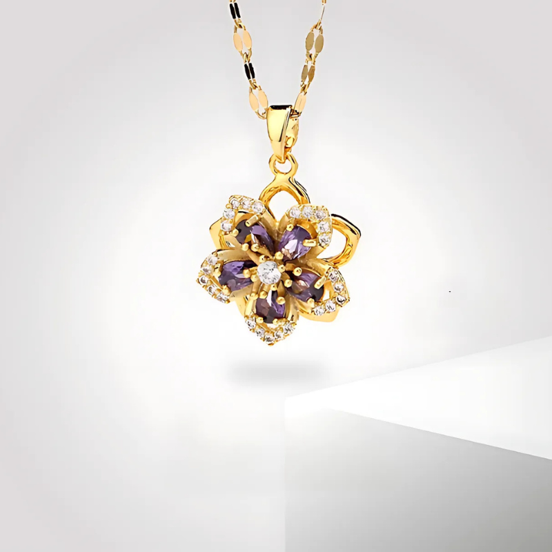 Colar Luxo Flor da Rapunzel - Brilha Linda Flor