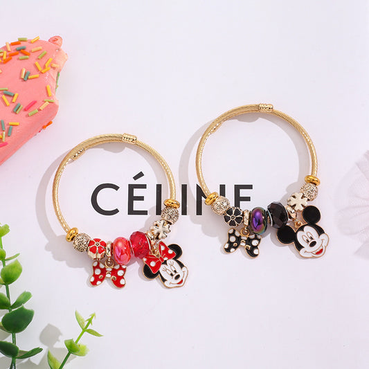 Bracelete Luxo Encantado Mickey & Minnie 🎀❤️