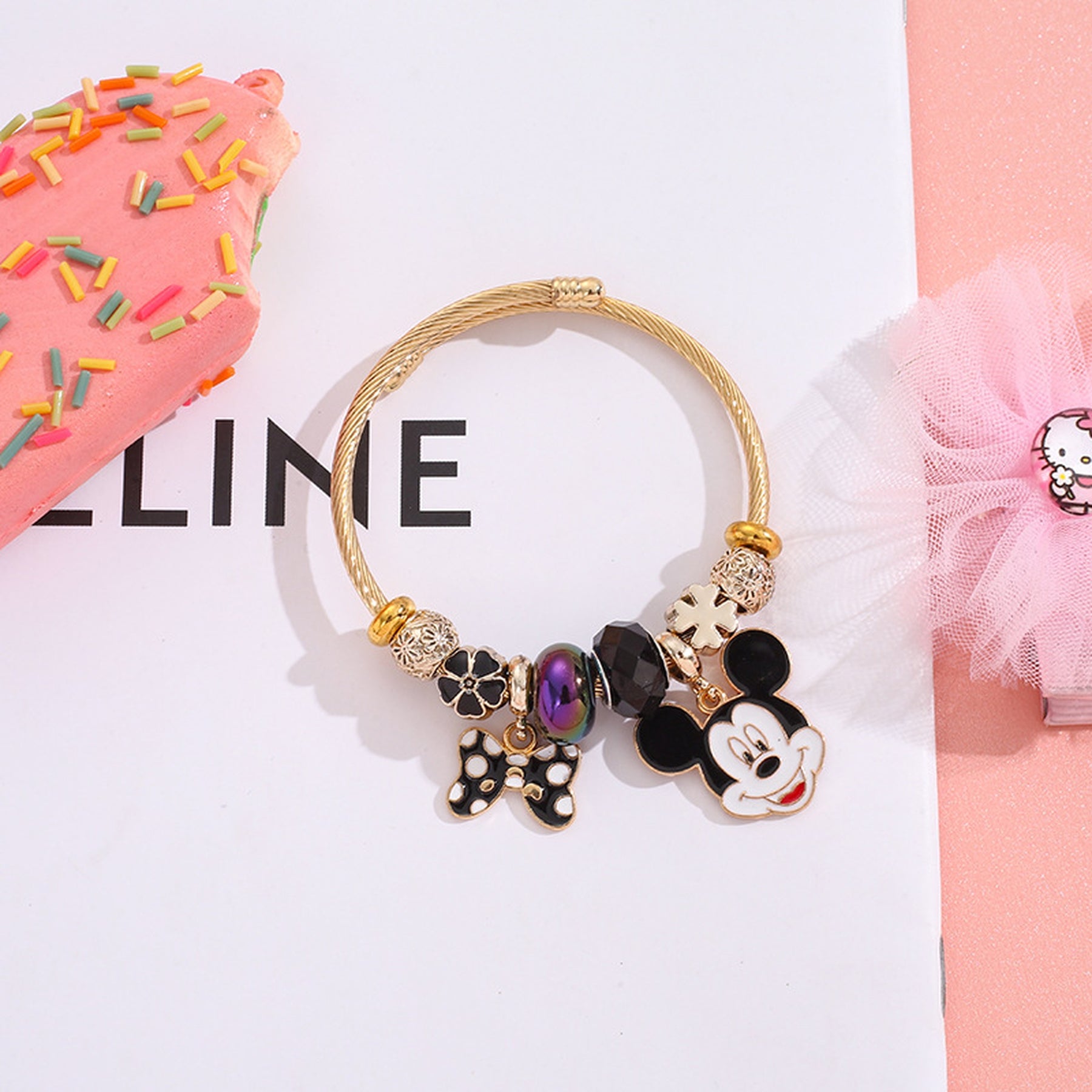 Bracelete Luxo Encantado Mickey & Minnie 🎀❤️