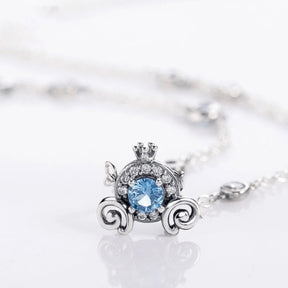 Colar Luxo Feminino Prata Carruagem Cinderela