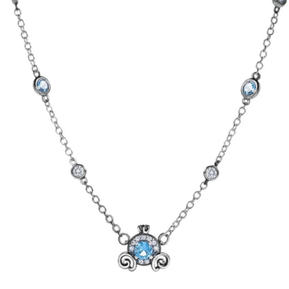 Colar Luxo Feminino Prata Carruagem Cinderela