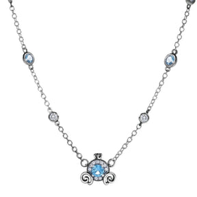 Colar Luxo Feminino Prata Carruagem Cinderela