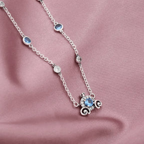 Colar Luxo Feminino Prata Carruagem Cinderela