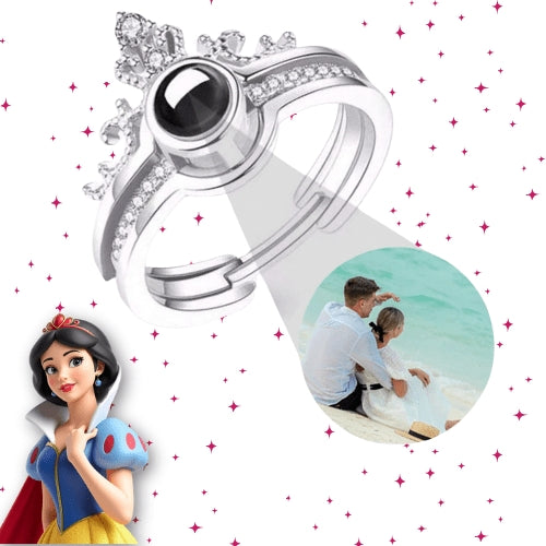 Anel Coroa Personalizada da Branca de Neve - Memórias Gravadas para Sempre