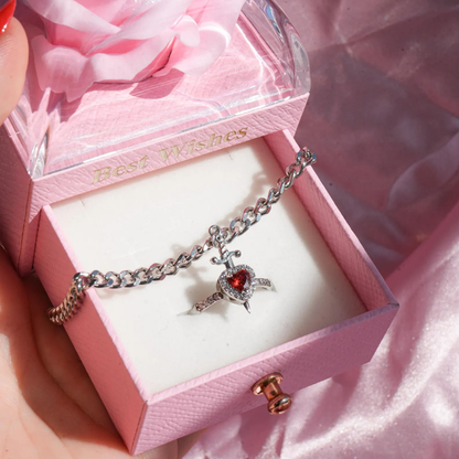 Anel & Pulseira Luxo o Coração e a Espada - Branca de Neve e o Caçador ❤️🗡️