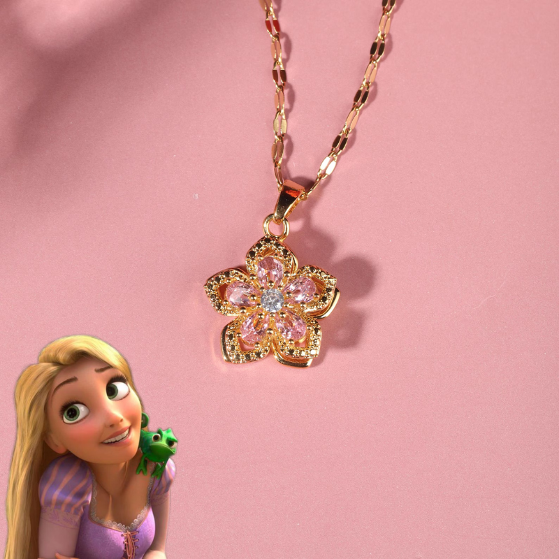 Colar Luxo Flor da Rapunzel - Brilha Linda Flor