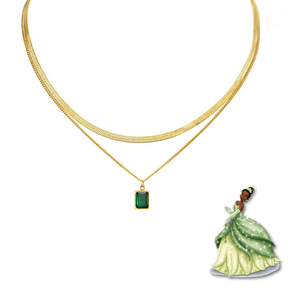 Kit Colar & Pulseira Luxo da Tiana - A Princesa & o Sapo