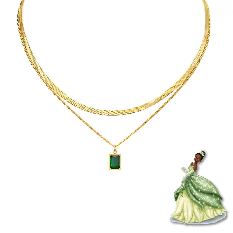 Kit Colar & Pulseira Luxo da Tiana - A Princesa & o Sapo