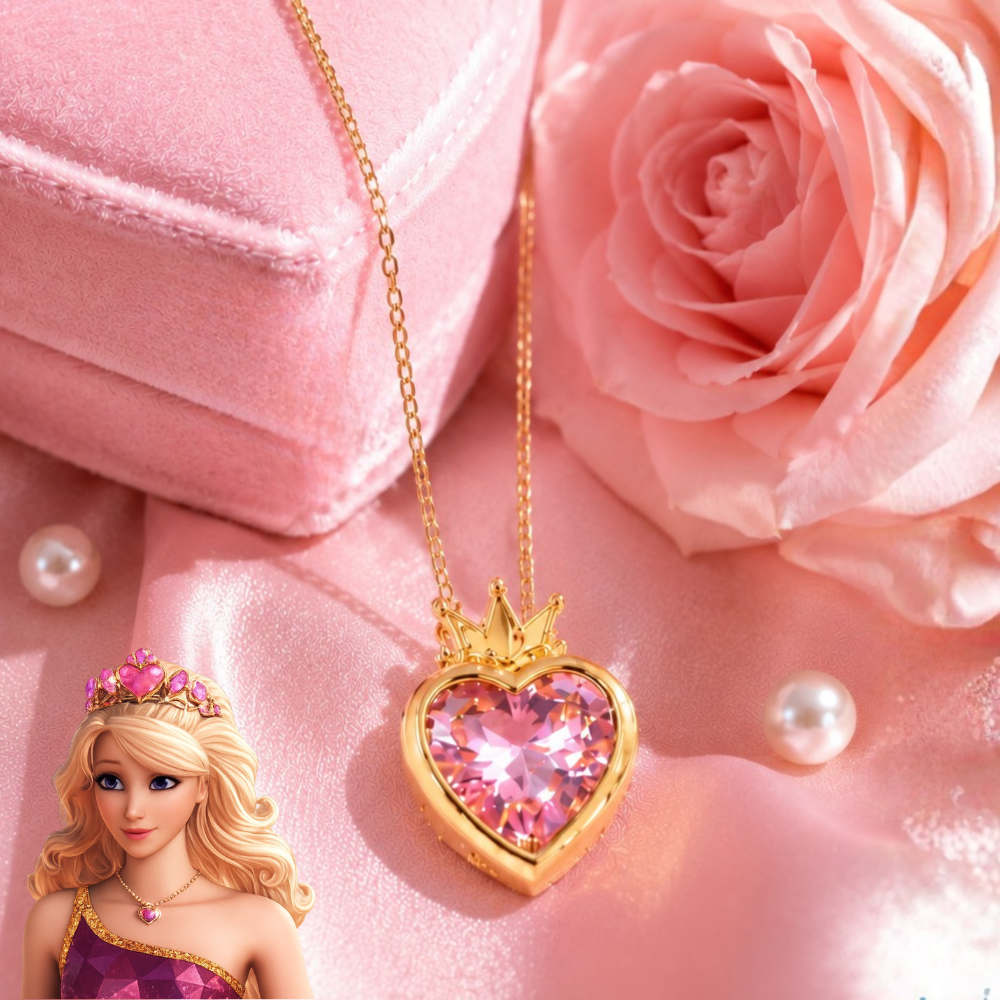Colar Luxo Barbie Escola de Princesas - Coração Encantado