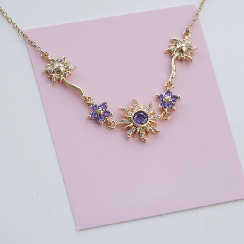 Colar & Pulseira Luxo Sol da Rapunzel Enrolados