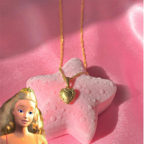 Colar Luxo Feminino Coração da Barbie