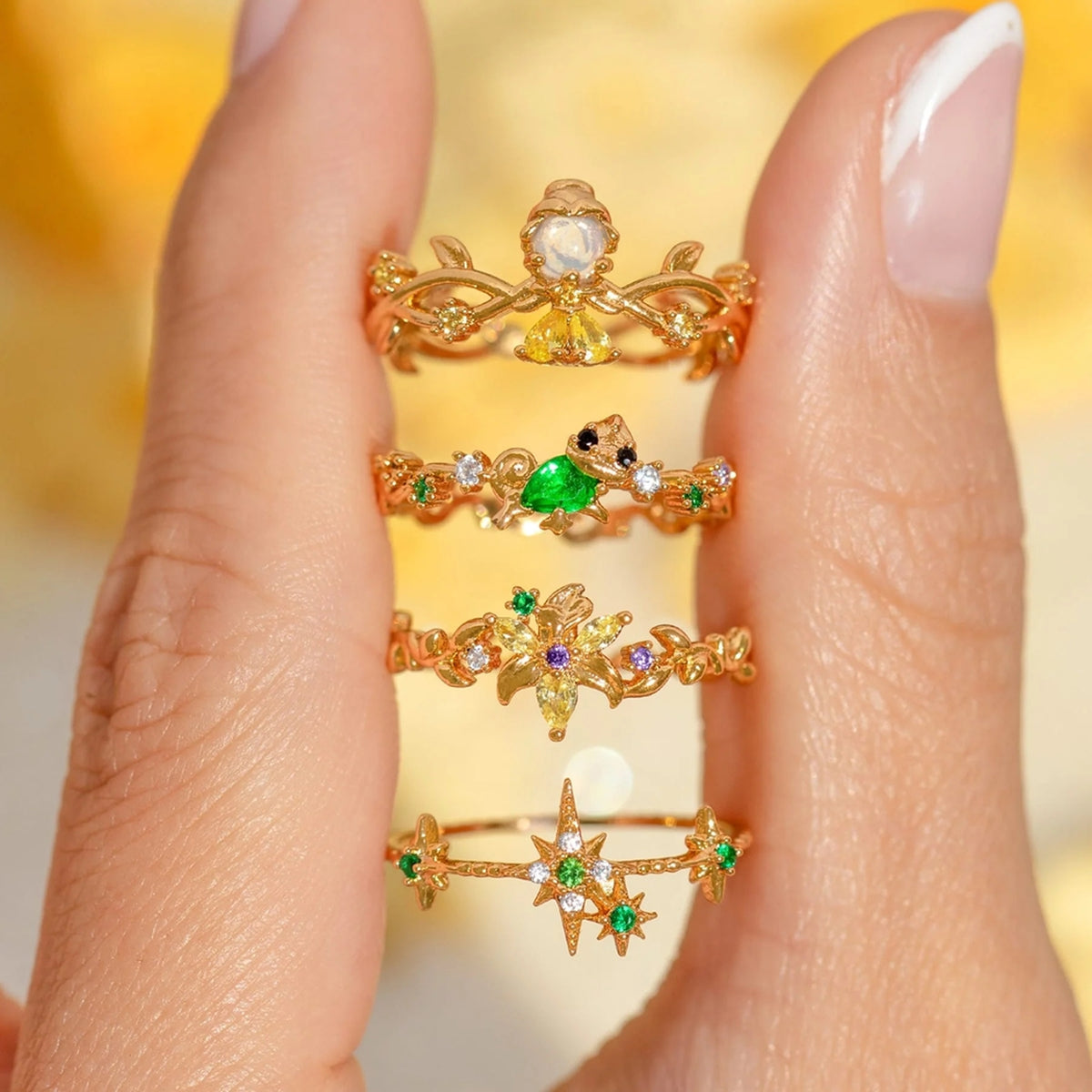 Anéis Reais Disney – Encanto Dourado das Princesas