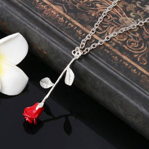 Colar Luxo Feminino Rosa - Bela e a Fera
