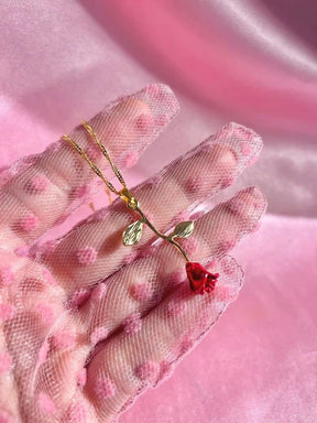 Colar Luxo Feminino Rosa - Bela e a Fera