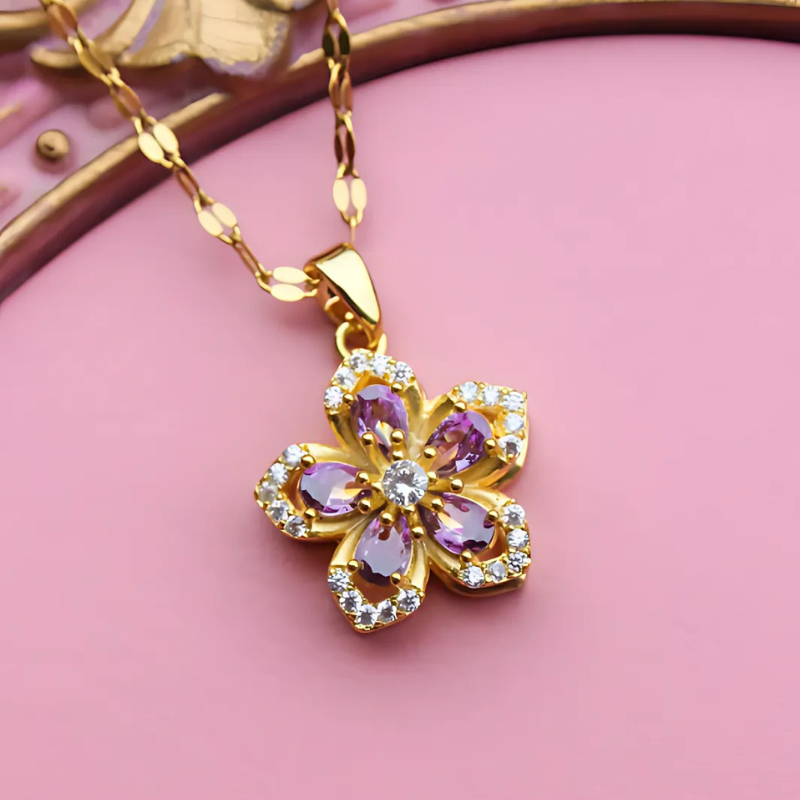 Colar Luxo Flor da Rapunzel - Brilha Linda Flor