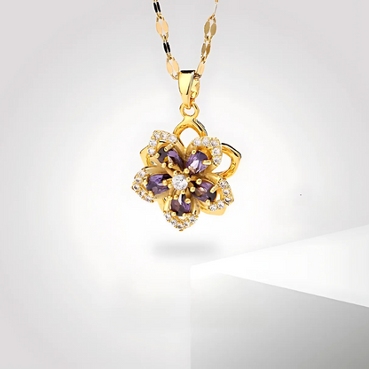 Colar Luxo Flor da Rapunzel - Brilha Linda Flor