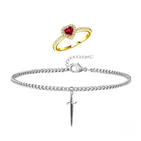 Anel & Pulseira Luxo o Coração e a Espada - Branca de Neve e o Caçador ❤️🗡️
