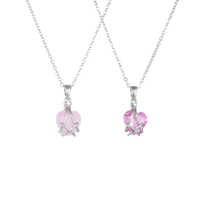 Colar Coração Luxo - Barbie e o Castelo de Diamante - Kit Cristal & Quartzo + Corrente Prata