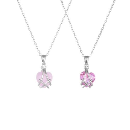 Colar Coração Luxo - Barbie e o Castelo de Diamante - Kit Cristal & Quartzo + Corrente Prata